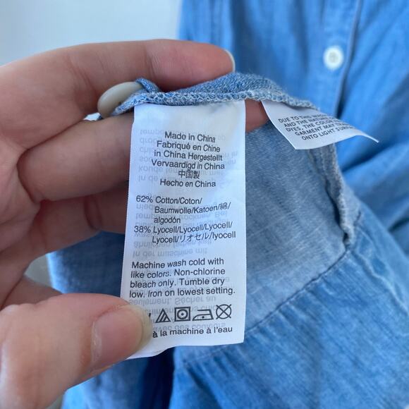 MADEWELL Denim Princess Seamed Maxi Dress Mayview Light Wash Size 2 Coastal - Picture 6 of 8